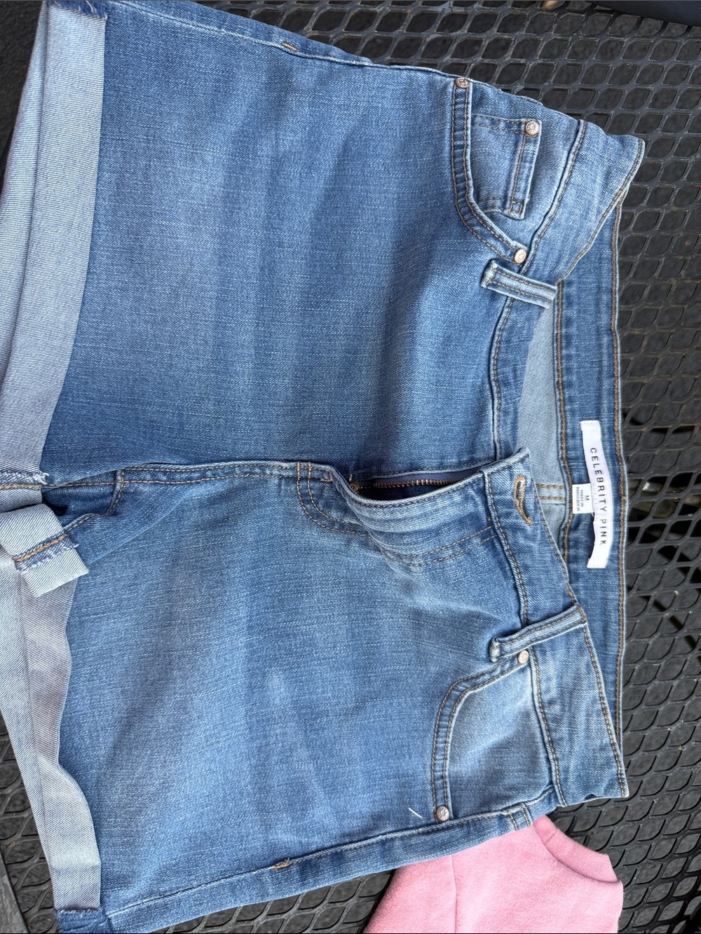 Celebrity Pink Light Blue Rolled-Hem Denim Shorts